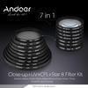 Andoer 58 мм UV+CPL+Star8+Крупный план (+1 +2 +4 +10) Фотофильтр Ультрафиолетовый с круговой поляризацией
