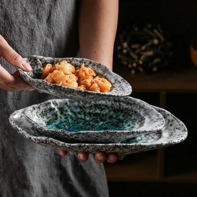 Изысканный ресторан японской кухни Керамическая посуда Тарелка для суши сашими Тарелка для холодных блюд Маленькая тарелка Тарелка для устриц и каракатиц