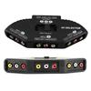 ABS Selector 3 Out Video Black Selector with AV Cable Splitter, Black, In/1 Splitter,
