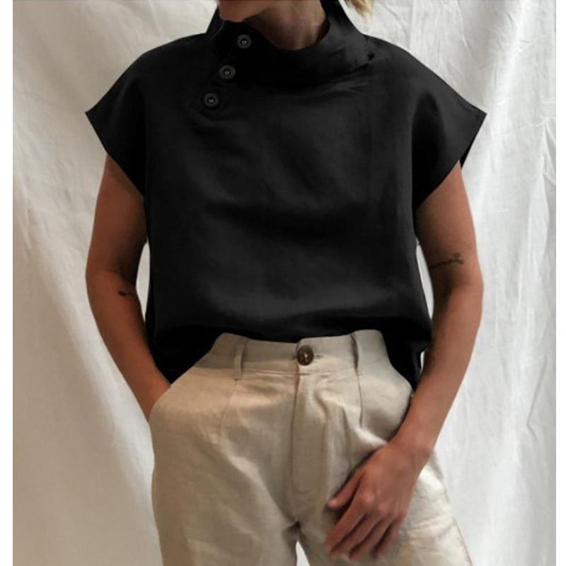 Celmia Women Summer Blouses 2023 Fashion Cotton Linen Blusas Lightweight White Shirt Casual Chic Tunic