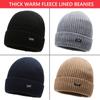 Thick Fleece Lined Knit Cap Women Warm Hat Skullies Beanies Men's Winter Hat Knitted Hat