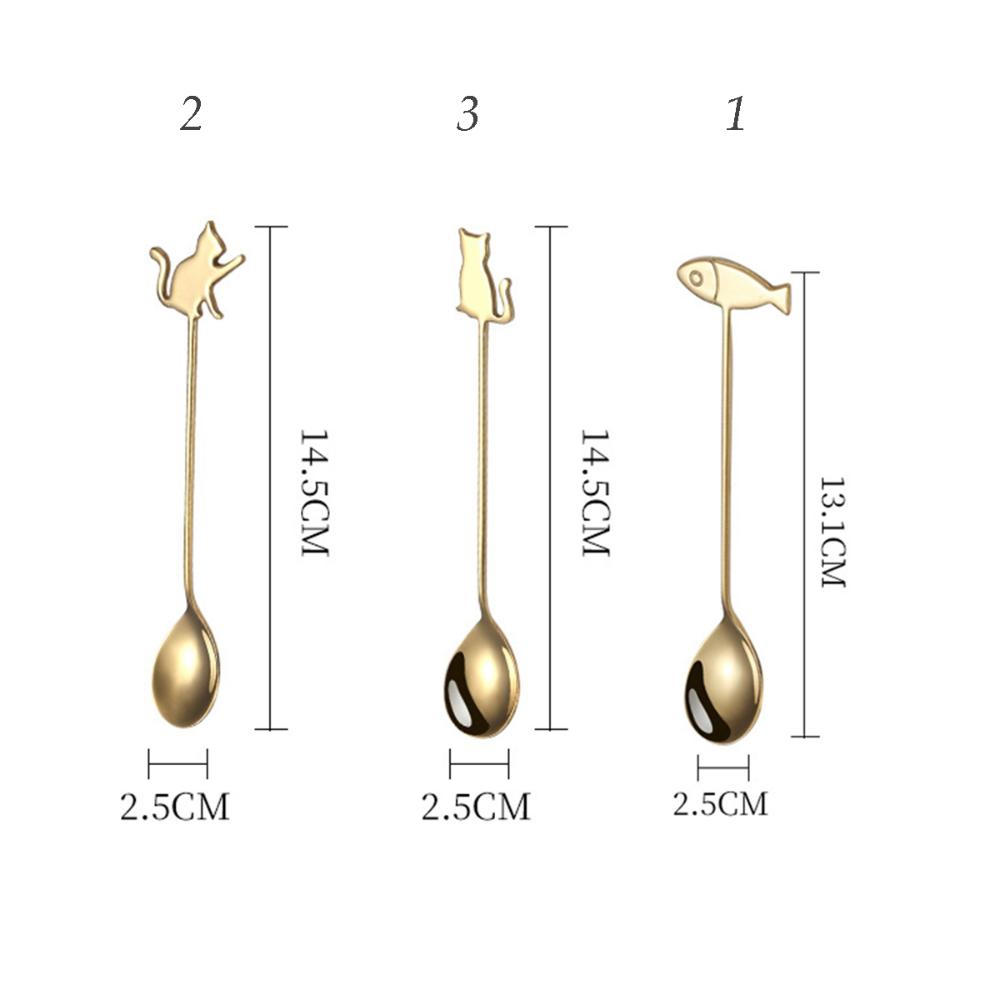 Cute Stainless Steel Mixing Home Drinking Stirring Tool Teaspoon Milk Spoon Coffee Accessories