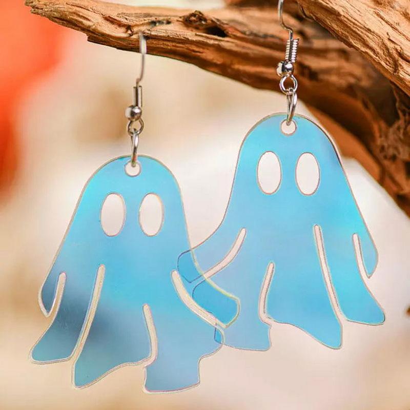 Новые милые серьги-подвески Ghost Ghost Funny Laser Acrylic в стиле готики на Хэллоуин