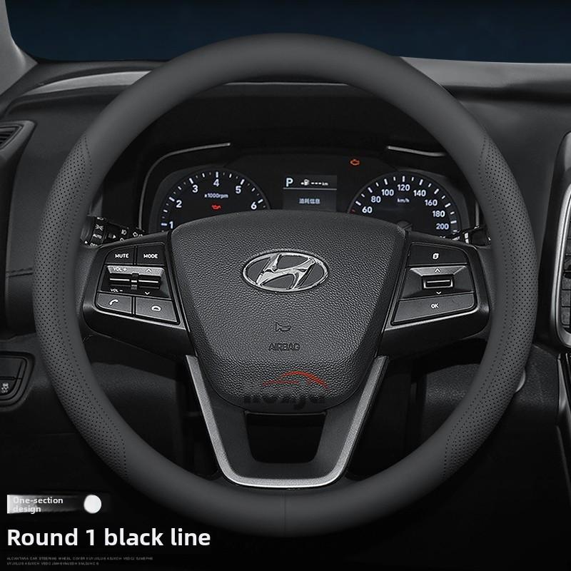 Кожаный чехол на руль автомобиля для Hyundai Tucson Kona Elantra Santa Fe Sonata Creta Palisade Ioniq 5 2022 2023 2024 2025 2026