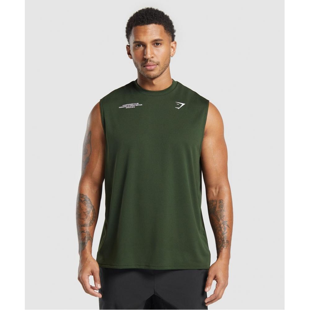Gymshark Кондиционирование Club Tank Trail Green A2b4u Ec2z