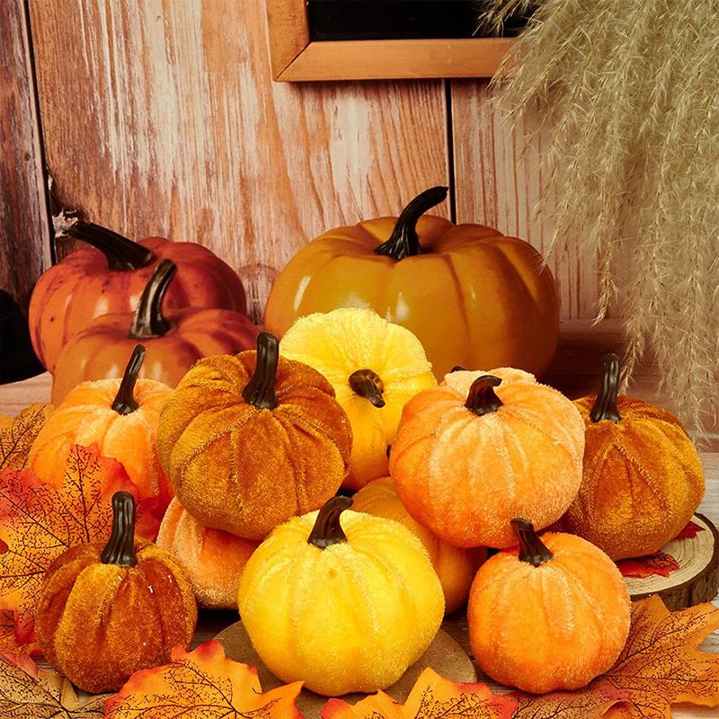 Artificial Foam Ornaments Soft Stuffed Pumpkin Simulated Pumpkin Sets Pumpkin Sets Ornament