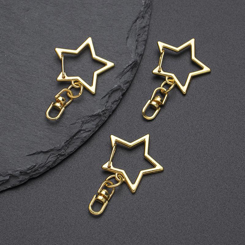 20 шт. Карабин-клип для ключей в форме звезды с пружинным зажимом и цепочкой, подвесная пряжка, открытое соединительное кольцо и металлический поворотный карабин для изготовления ювелирных изделий своими руками