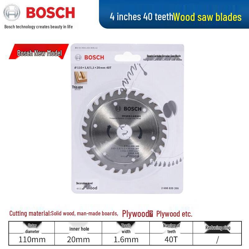 Bosch Circular Saw Blades for Wood & Aluminum CN plug (adapter included)