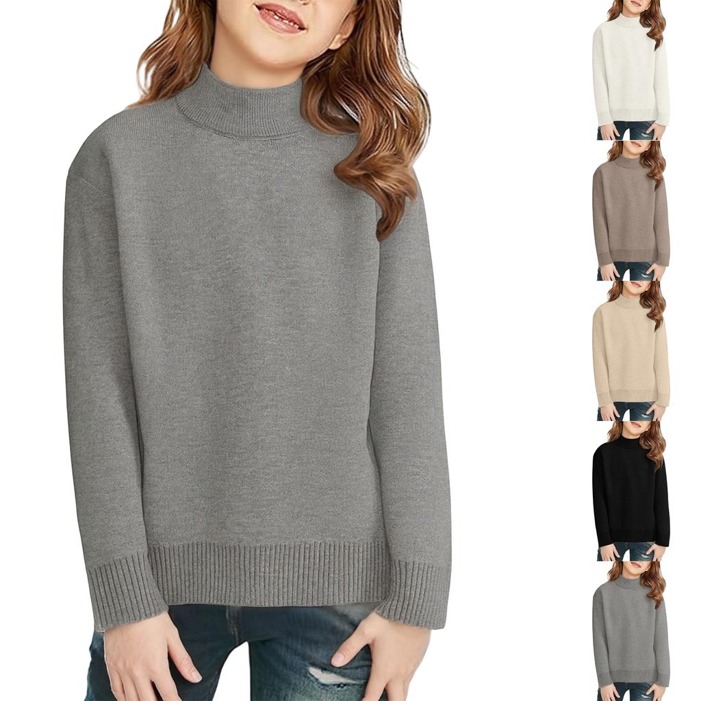 Детский модный повседневный флисовый топ с высоким воротником и длинными рукавами