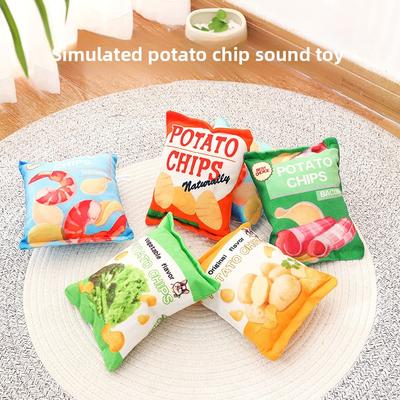 Новые игрушки для прорезывания зубов у собак, игрушки с бумажным шуршанием для питомцев, плюшевые игрушки-дразнилки для кошек, имитация картофельных чипсов, износостойкие игрушки