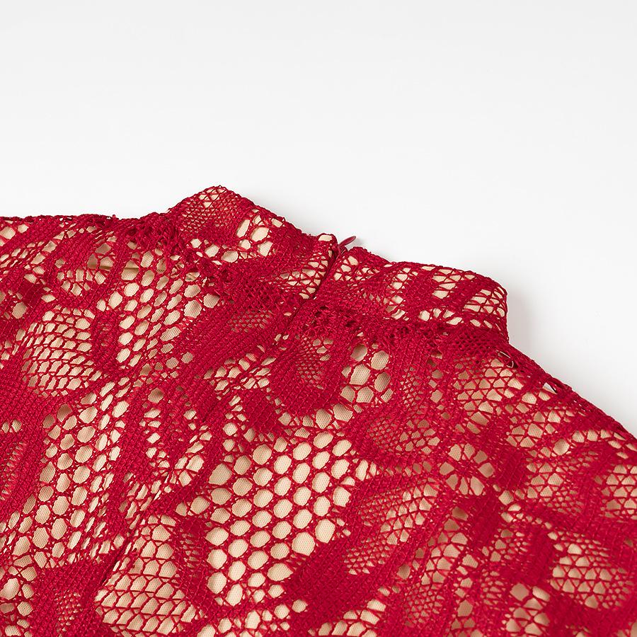 Европейское и американское сексуальное женское платье ципао с длинным рукавом, кружевное, с вырезами, приталенное