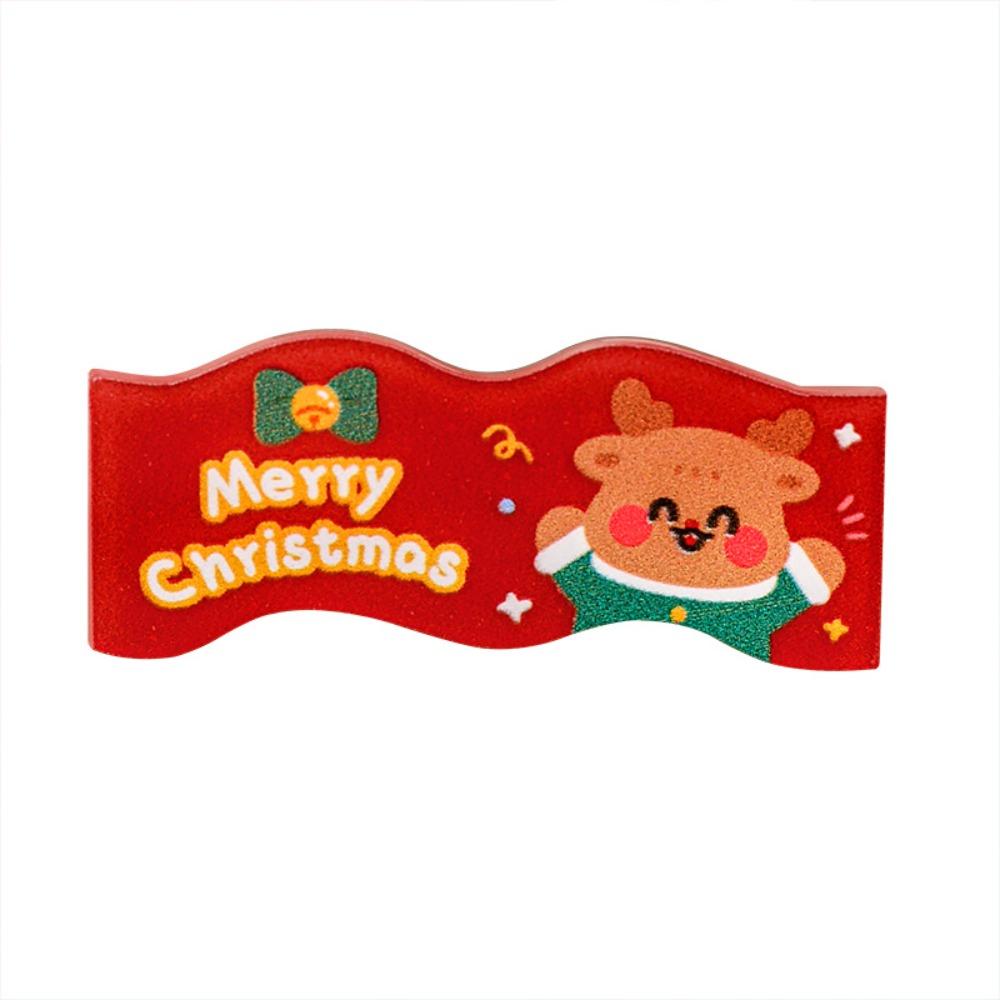 Мультяшная акриловая заколка для волос Рождественская заколка для волос Кавали Снеговик Боковая заколка Вечеринка