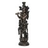 Handcrafted Polyresin Bronze Finish Lord Krishna Idol Playing Flute & Standing On Lotus Flower Statue For Pooja Room, Home, Living Room, Office Decor