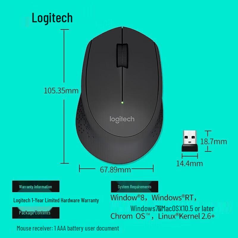 Logitech Беспроводная эргономичная мышь M280