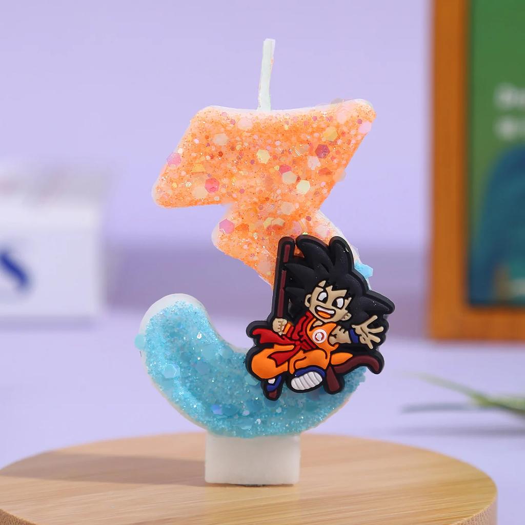Bandai Dragon Ball Укун Свеча 3D Цифры 0-9 Мультяшный Персонаж Украшения для Торта День Рождения Торт Декоративный Подарок