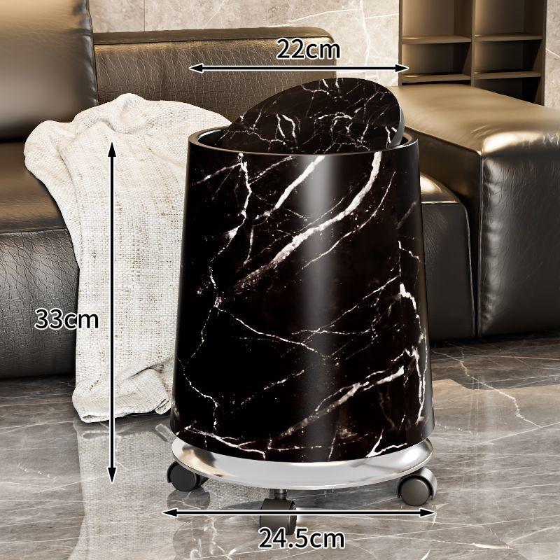 Large Capacity Trash Can Luxury Removable Litter Bins Living Room Rotating Wastebasket Food Recycle Dustbin Cleaning Supplies