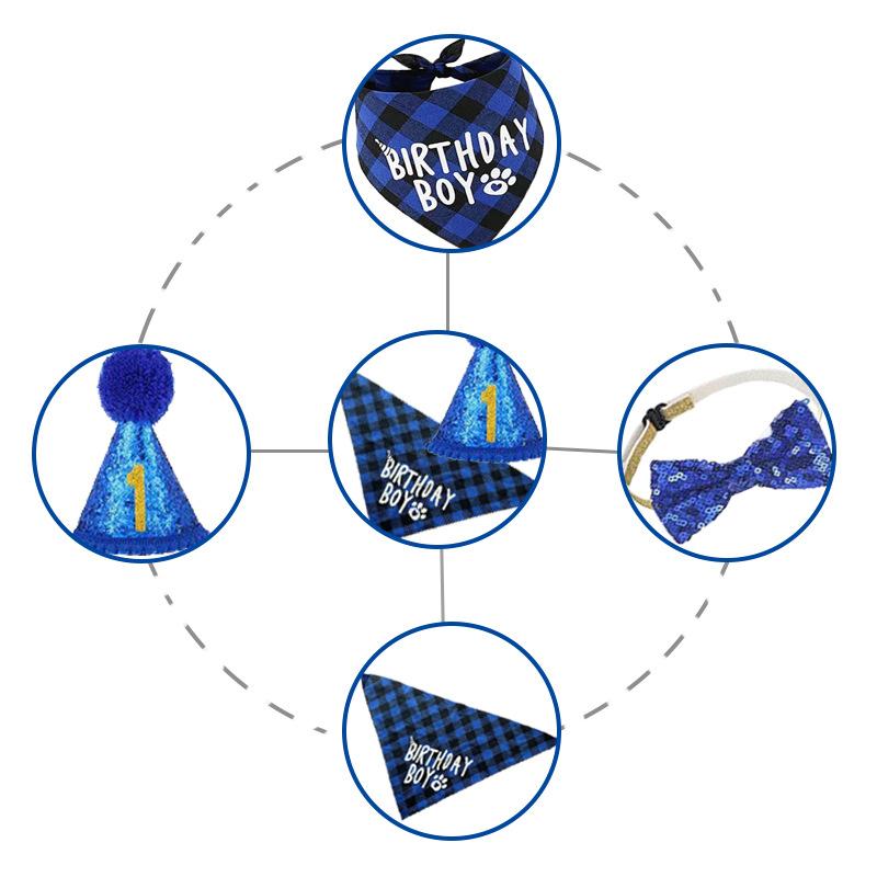 Бандана для собак на день рождения, шапка, набор с номером, аксессуары для вечеринки по случаю дня рождения собаки и щенка