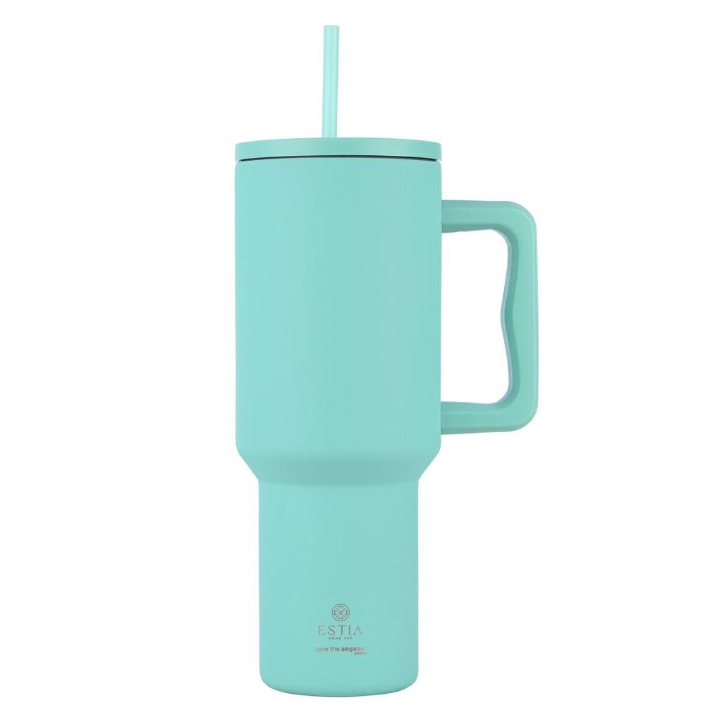 Miętowy Kubek Termiczny Ze Słomką 1200 Ml Bermuda Green