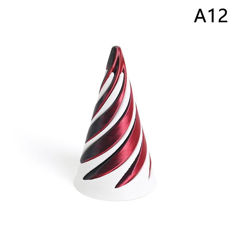 3D Printed Spiral Cone Toy Impossible Pyramid Passthrough Sculpture Pass Through Pyramid Toy Mini Vortex Thread Illusion