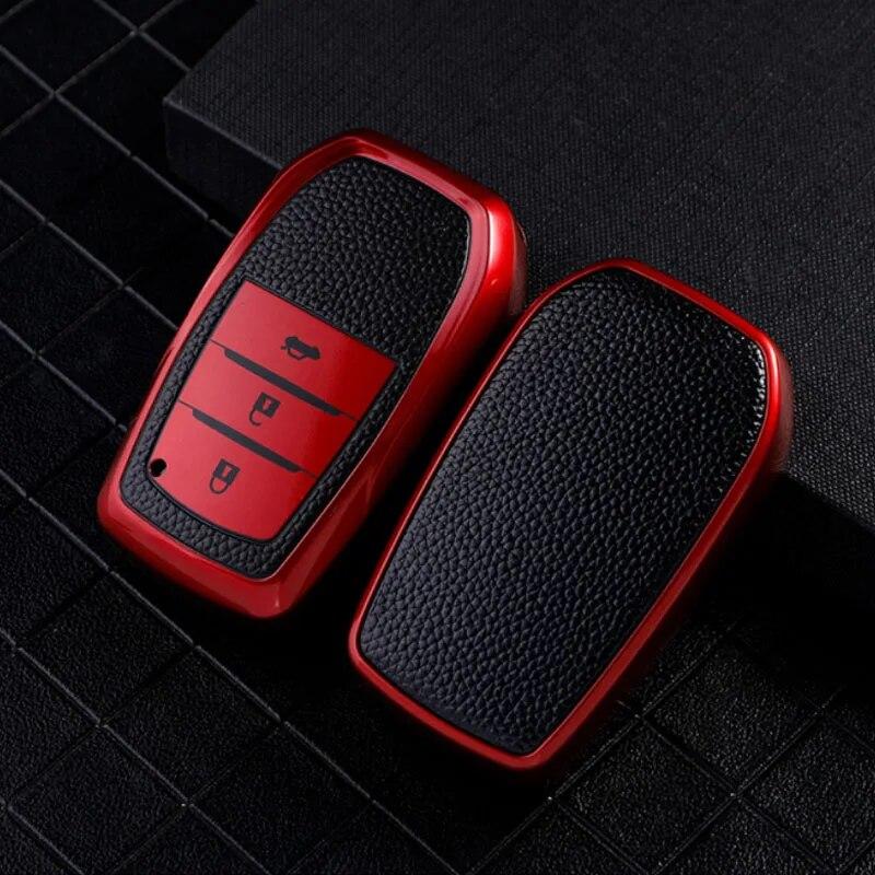 Для Toyota Corolla Chr Aygo Rav4 для Hilux Camry 70 40 Land Cruiser 200 Crown TPU Leahter автомобильный чехол для смарт-ключа в виде ракушки Keychai