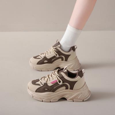 CRLAYDK 2024 женские массивные кроссовки модные папины туфли на платформе повседневные кожаные удобные для ходьбы на танкетке спортивные беговые теннисные