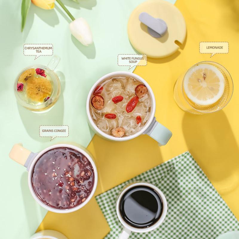 Мини-чашка для воды с электрическим подогревом из нержавеющей стали, многофункциональная чашка для здоровья, чашка с антипригарным покрытием, бытовой электрический чайник для тушения