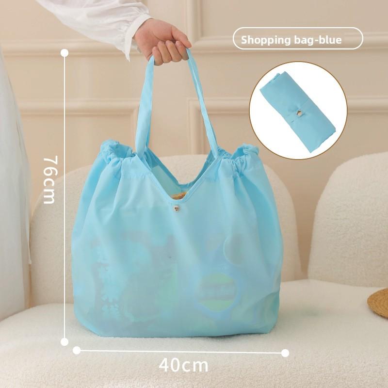 Fashion Foldable Eco-Friendly Shopping Bag Tote Folding Pouch Handbags Convenient Large-capacity for Travel Grocery Bag