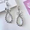 Fashion Bowknot Keychain Pendant Sweet Cute Beaded Keyring Hanging Decorations for Purse Bag Backpack Handbag Wallet