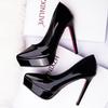 Весна и осень 12 см каблуки тонкие каблуки водонепроницаемые туфли женские лакированные женские туфли 2024 новые весенние и осенние одинарные туфли wo