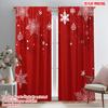 2pcs,2D Plane Printing Creative Curtains Christmas Balls and Snowflakes Polyester Easy Install (without Rod) Holiday Use for