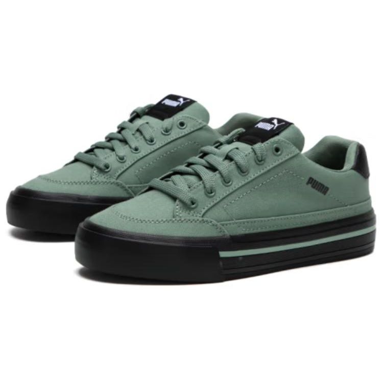Puma Кеды Court Classic Vulc Унисекс Лесной Зеленый Черный Низкие Повседневные Кроссовки 395020-04