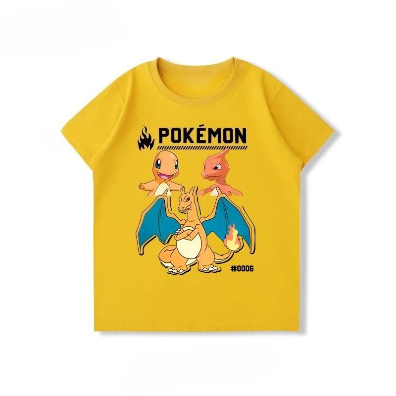 Potdemiel New Summer Style Pure Cotton Childrens TShirts Pikachu Print Unisex Size Comfortable and Breathable