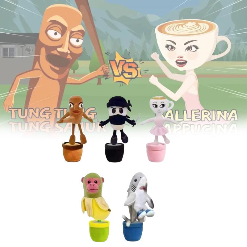 Плюшевая игрушка Tungtung Sahur со светом, музыкой и танцами для развлечения детей