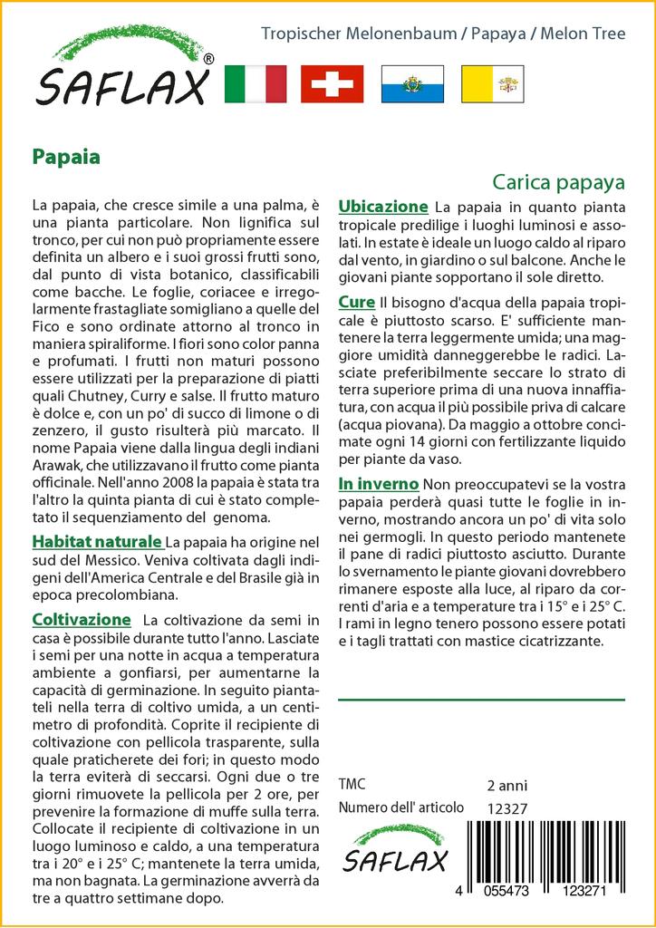 SAFLAX Дынное дерево - 30 семян - Carica papaya