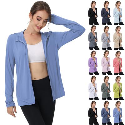 Женская куртка UPF Sun Shirts с капюшоном на молнии с УФ-защитой и длинным рукавом, летняя, из ледяного шелка, для активного отдыха с карманами