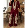 Women's Wholesale Long Sleeve Lace Flower Long Sleeve Ethnic Style Women's Hot Selling Set