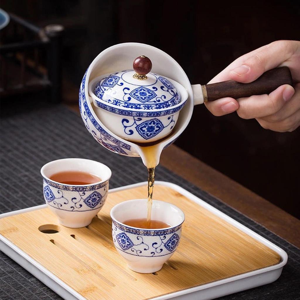Керамический чайник, китайский чайник Gongfu, вращающийся на 360 градусов, заварочный чайник, портативный одиночный расходные материалы на 160 мл