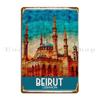Beirut Lebanon Metal Sign Plaques Garage Club Living Room Cinema Plaques Tin Sign Poster
