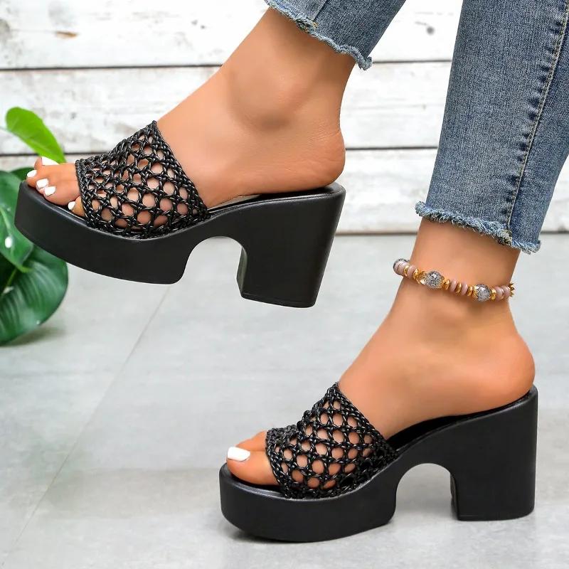 2025 Hot Sale Ladies Shoes Open Toe Women's Slippers Fashion Outdoor Plus Size Summer Casual Best Seller Comfortable High Heels