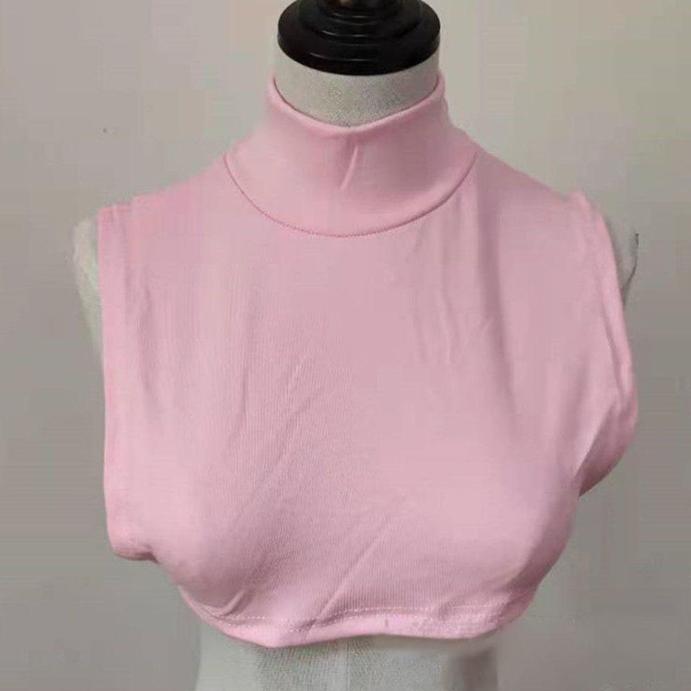 Women Soft Modal Fake Collar Turtleneck Solid Color Muslim Hijab Extensions Mock Neck Cover Blouse Sweater Detachable Collars
