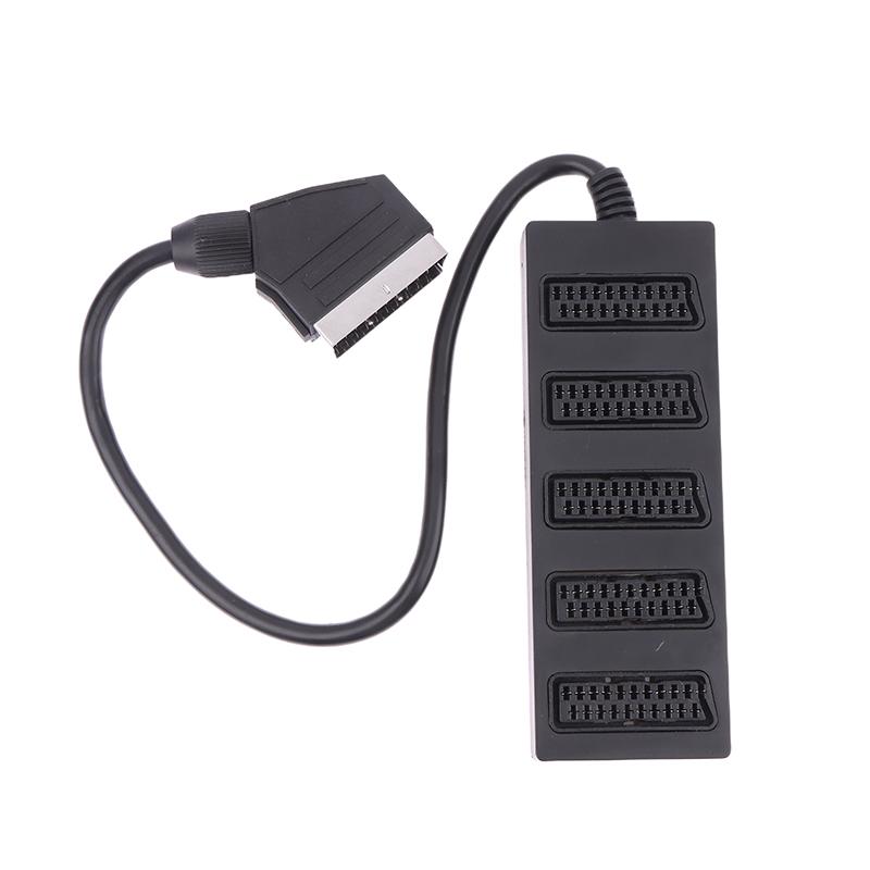21-контактный Scart 5-контактный разветвитель 21-контактный Scart Male To 5 Female Адаптер-разъем 5 Road Scart One Разделение на пять Кабельная линия