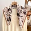 Spring/Summer 70cm Luxury Print Square Scarf Women’s Breathable Imitation Silk Bandanna Soft Satin Female Neckerchief