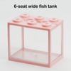 Aquarium Mini Fish Tank Reptile Pet Led Light Box Stackable Aquarium Cylinder Landscape Seaweed For Home Office Decoration
