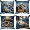 Christian Christmas Decoration Pillow Cover Living Room Sofa Cushion Cover Room Home Decoration