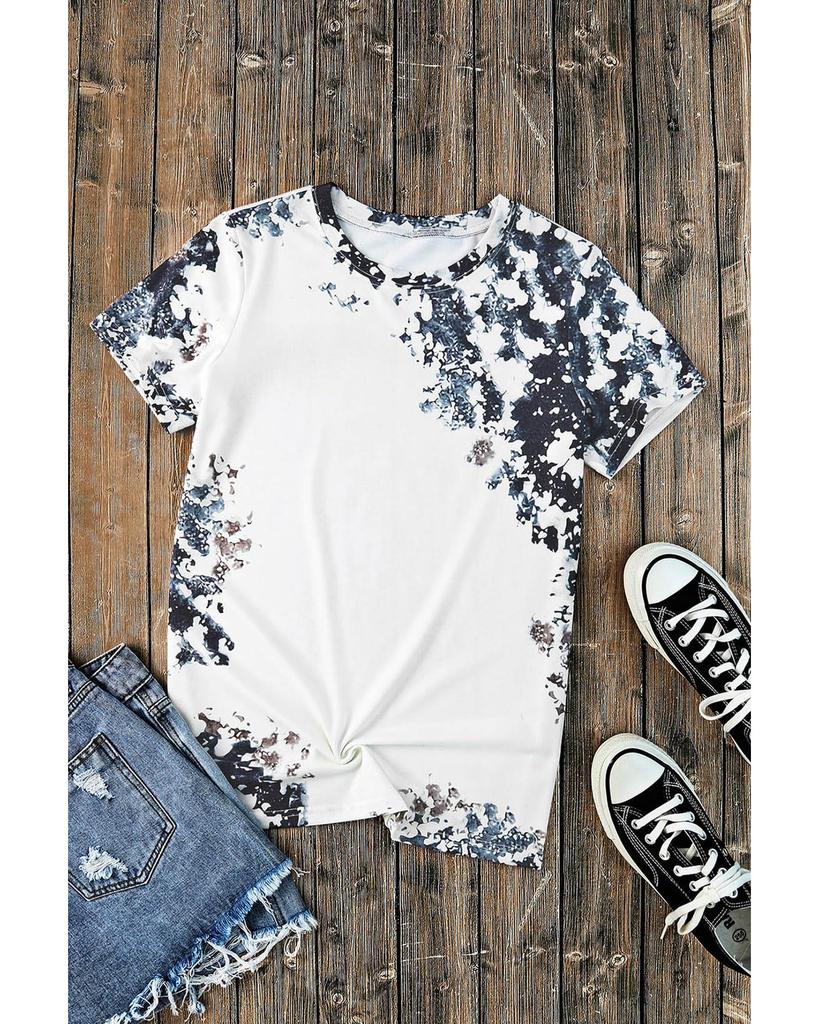 Azura Exchange Футболка из окрашенной отбеленной ткани