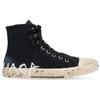 Balenciaga Высокие кроссовки Paris 'Черный изношенный хлопок и белая резина с граффити' 688752W3RR41099