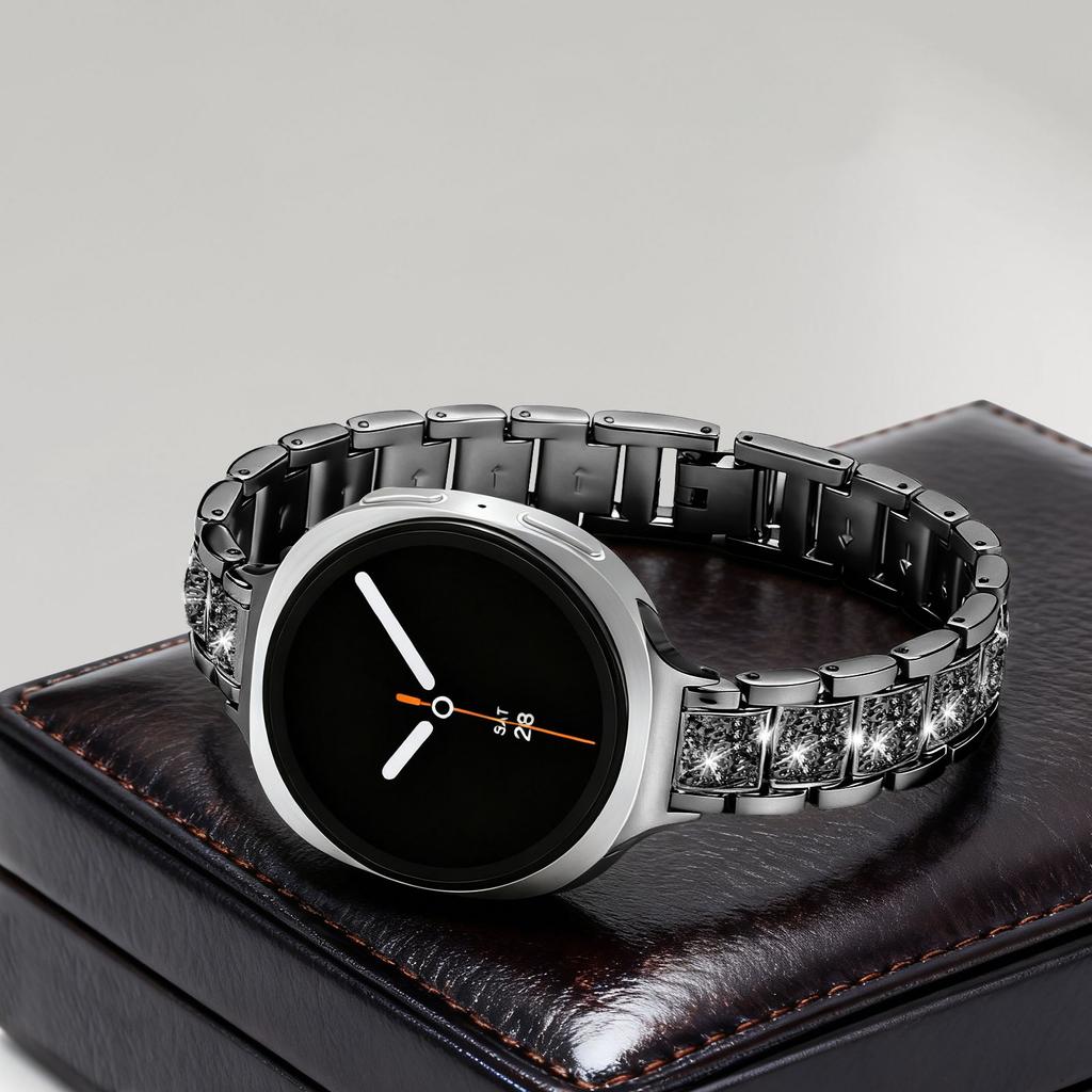 Ремешок из нержавеющей стали для Samsung Galaxy watch 8/8 classic 40мм 44мм 46мм Металлический звеньевой Алмазный браслет ремешок Galaxy watch8