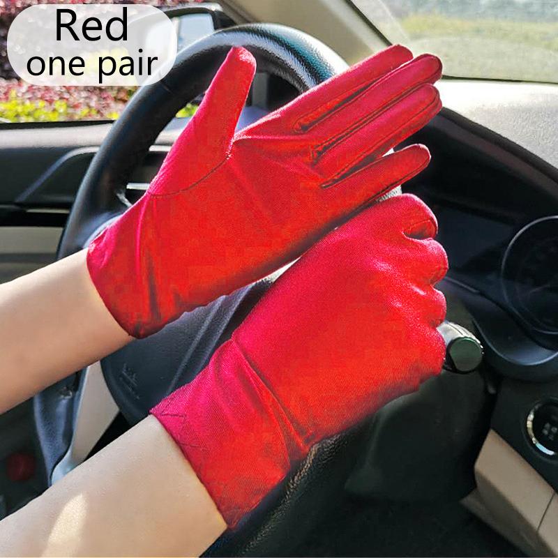 Fashion Luxury 1pair Women Summer Spandex Gloves Women Sunscreen Thin Stretch Pure Color Thin Gloves Tight Ladies Drive Gloves