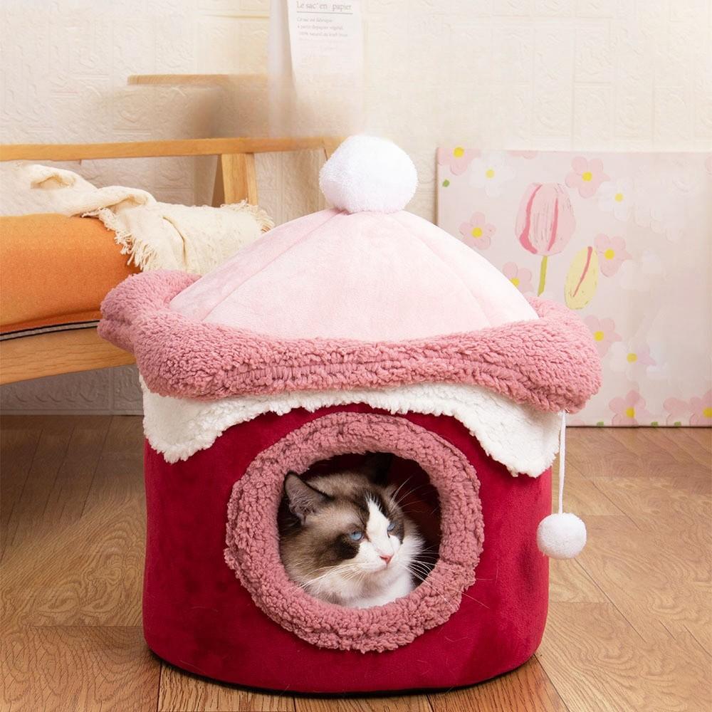 Новый домик для мороженого, гнездо для питомца, милый домик для кошки-принцессы, дразнящий кошачий домик, теплое гнездо для собаки на осень и зиму