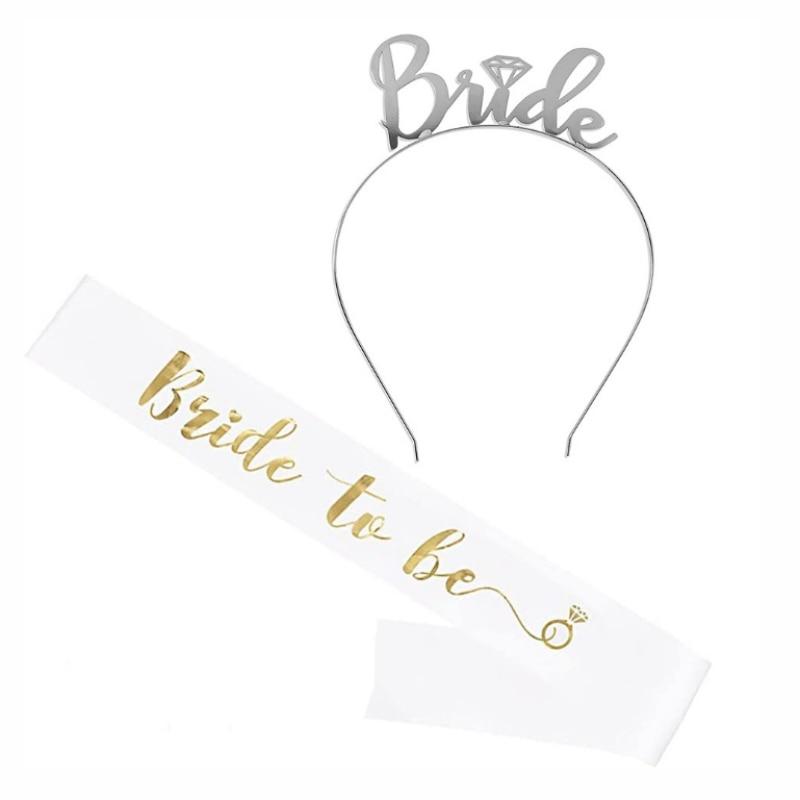 Bachelorette Party Hair Bands Etiquette Strap Set Made Of Sateen Enjoy Your Party